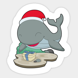 Whale Christmas Package Sticker